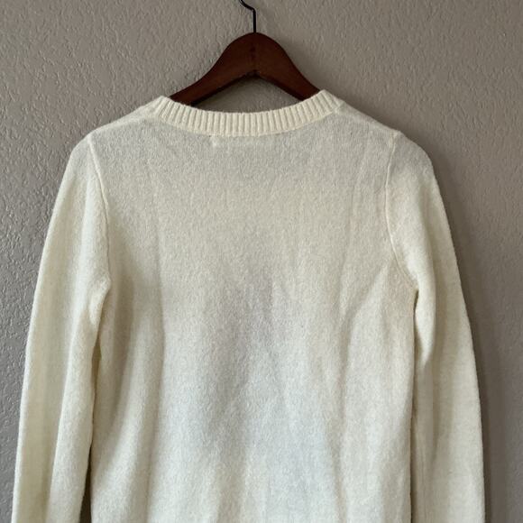 Woolrich Ivory Polar Bear Wool Blend Sweater Women's XS Pullover Knit Red Hat - Picture 4 of 12